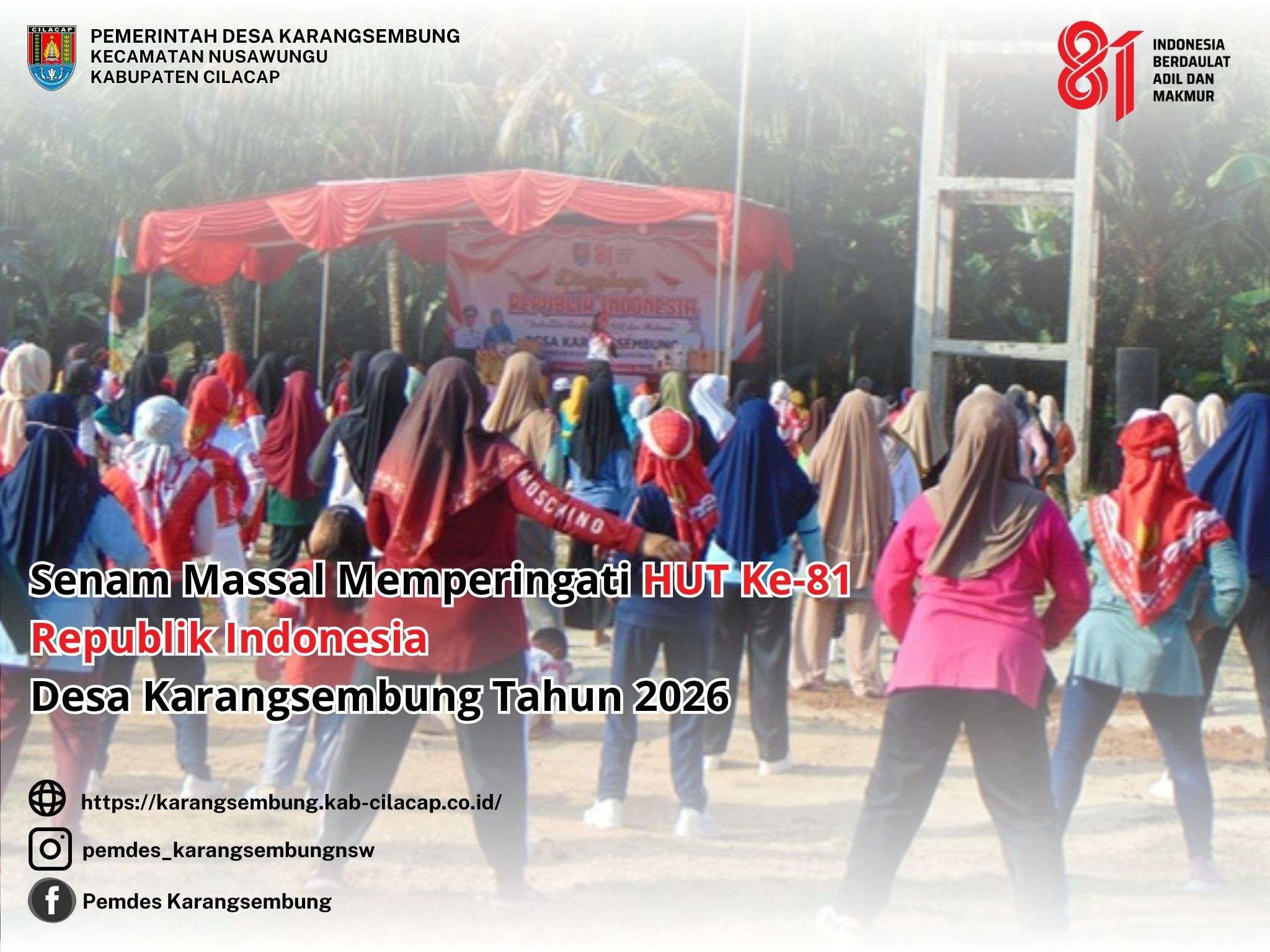 Senam Massal memperingati HUT ke-81 RI 